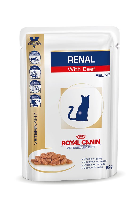 Royal Canin Veterinary Renal med oksekød vådfoder til katte