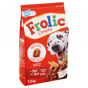 Frolic hundefoder med oksekød
