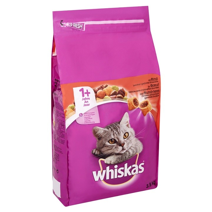 Whiskas Adult 1+ med oksekød kattefoder