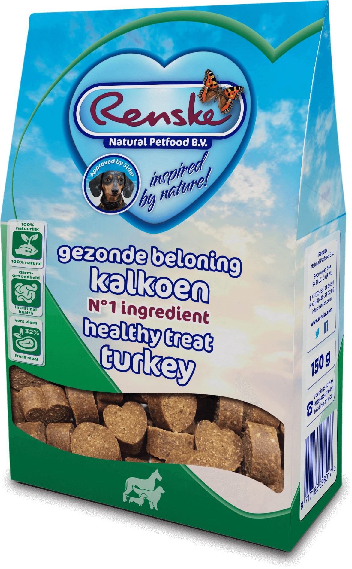 Renske Healthy Treat kalkun belønne hundesnacks