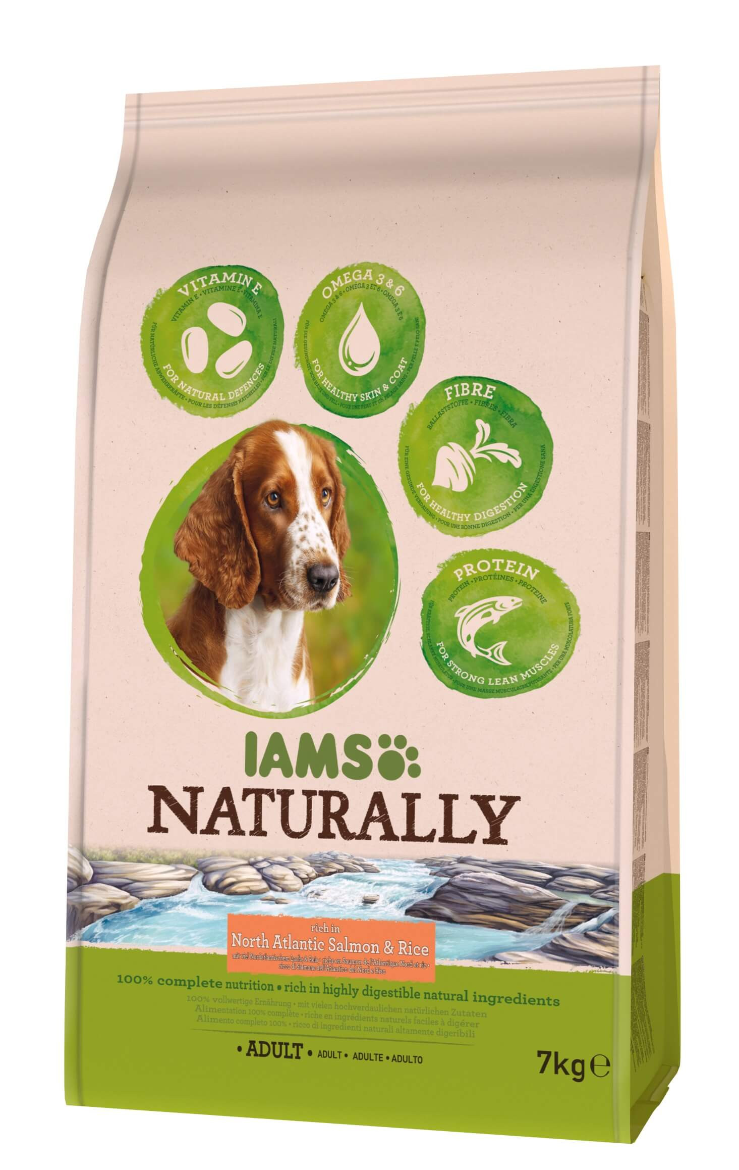 Iams Naturally Adult med laks & ris hundefoder