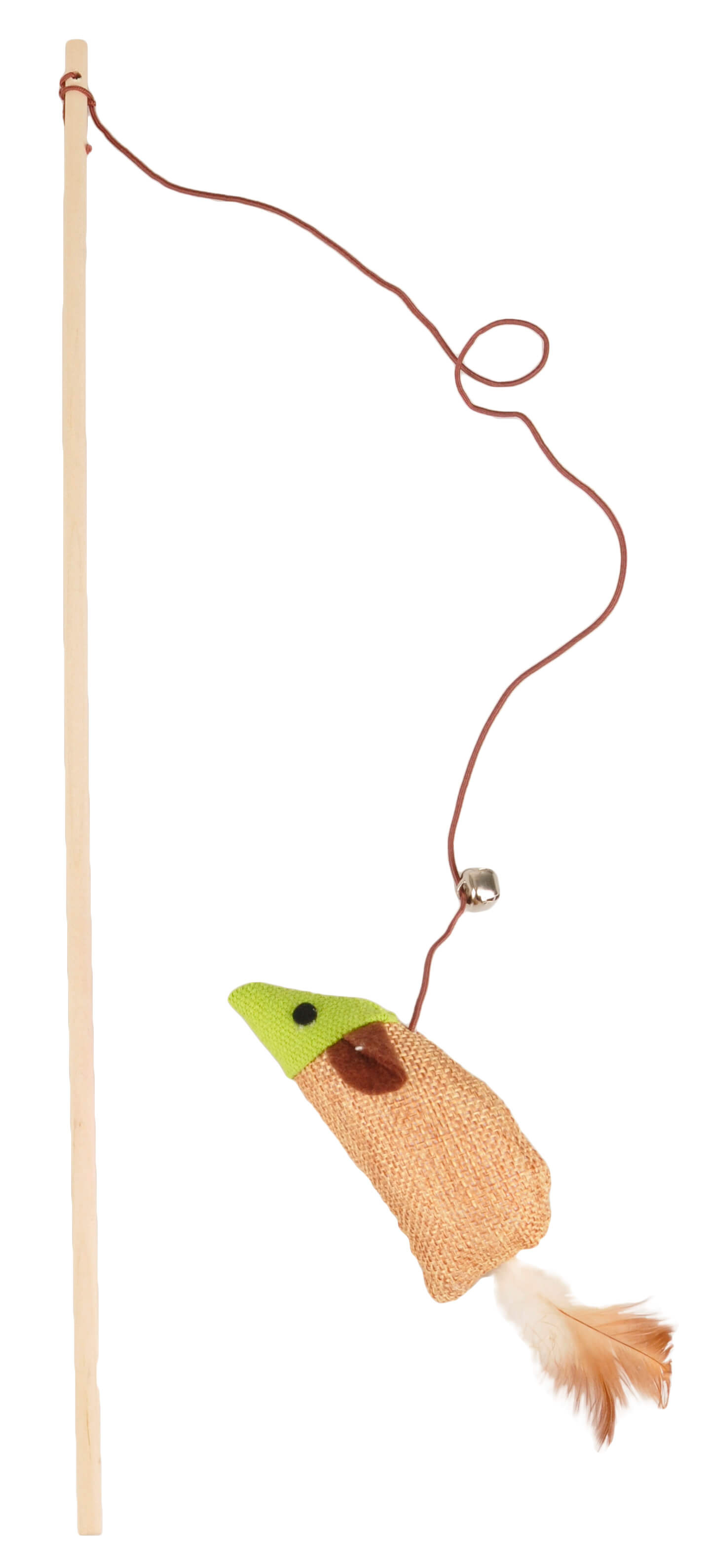 Speelhengel Hout met Juten Muis voor de kat