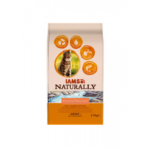 Iams Naturally Adult Laks & Ris kattefoder