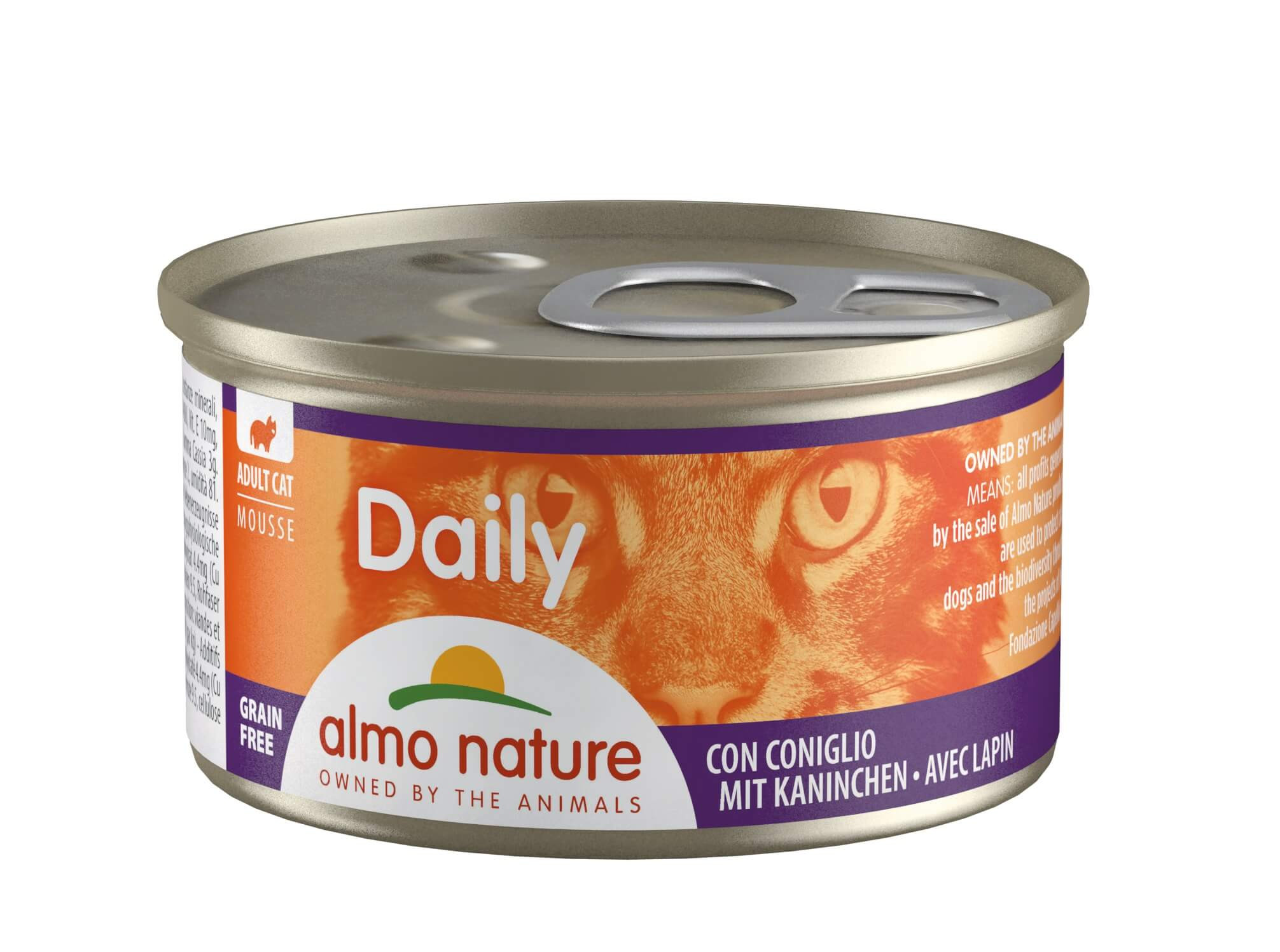 Almo Nature Daily Mousse med kanin vådfoder til katte (85 g)