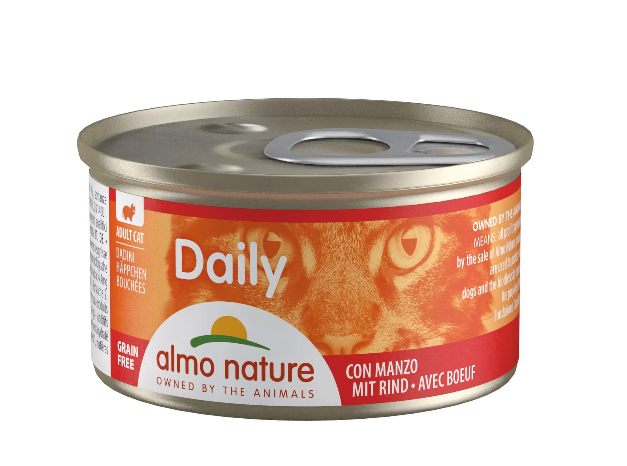 Almo Nature Daily med oksekød vådfoder til katte 85 gr