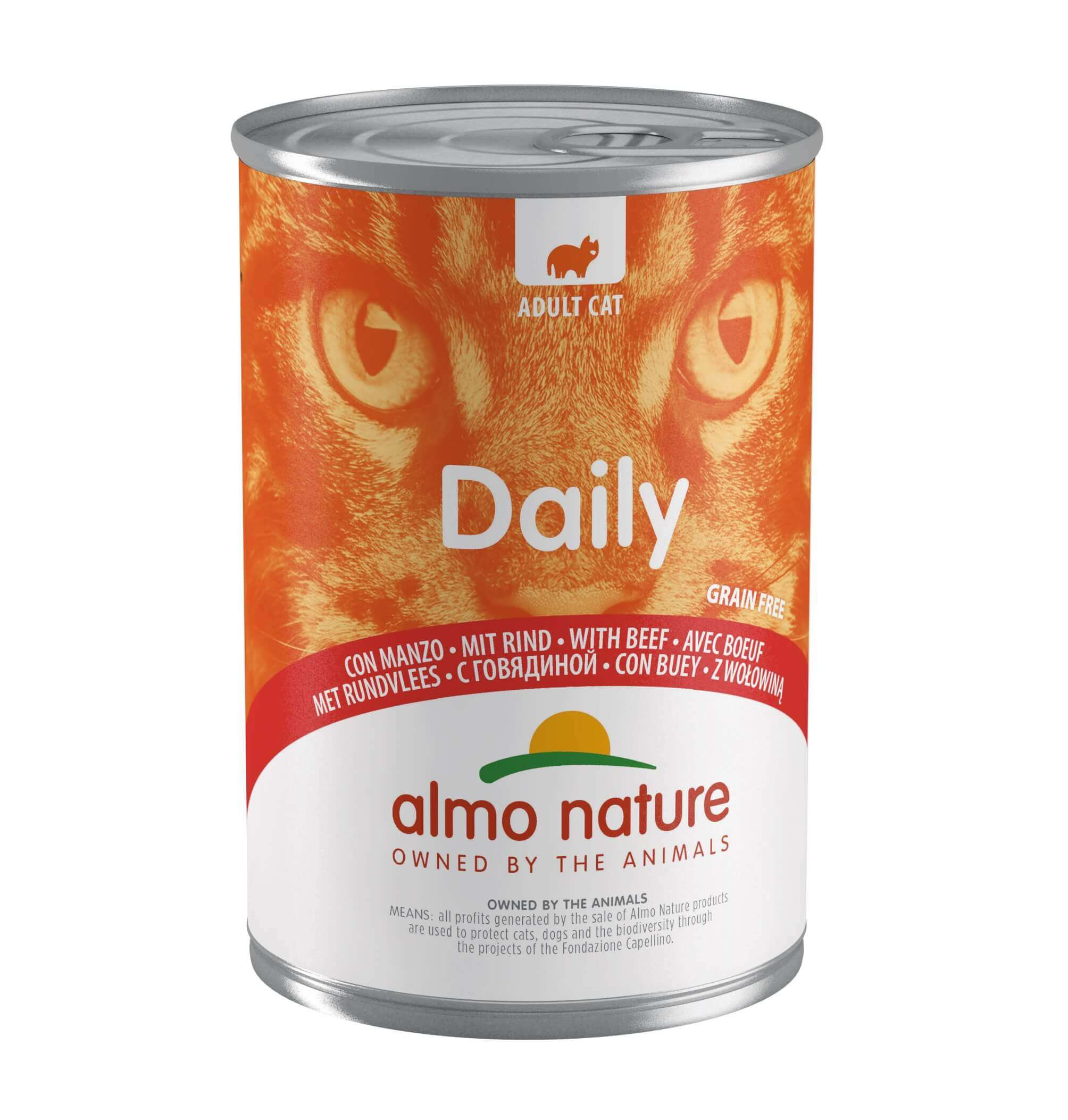Almo Nature Daily med oksekød vådfoder til katte (400 g)