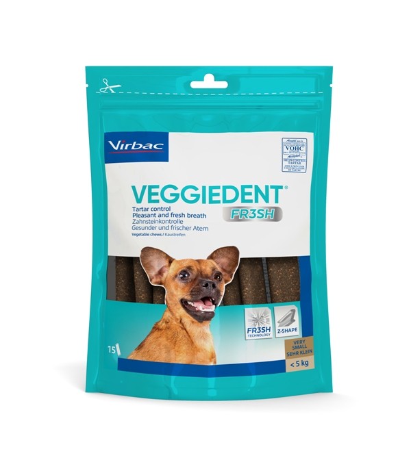 Virbac VeggieDent Very Small hondensnack tot 5 kg/15 kauwstrips