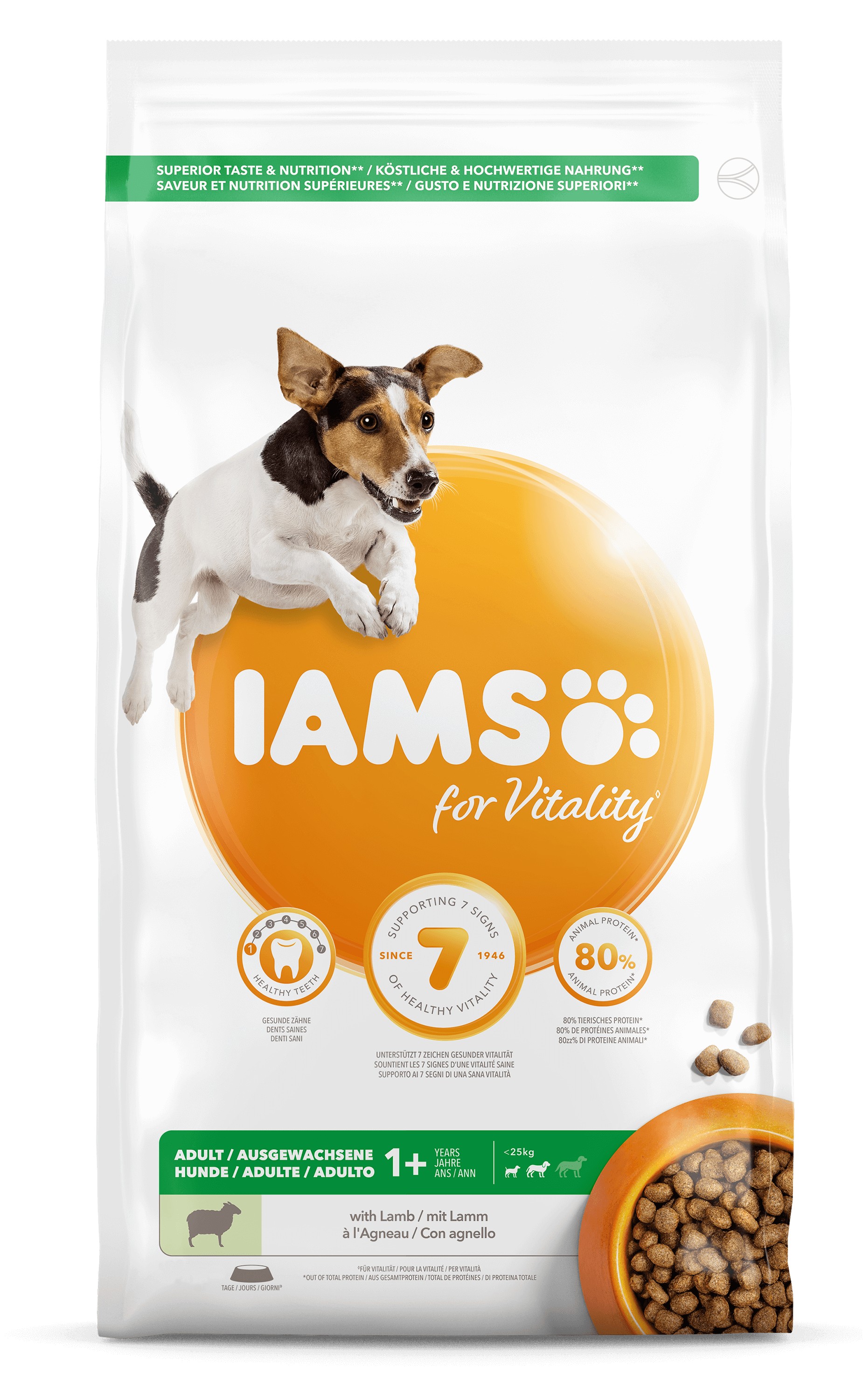 Iams for Vitality Adult Small & Medium Lam hondenvoer