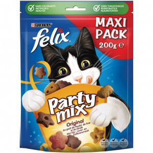 Felix Party Mix Original + Seaside kattensnoep (2x200g)