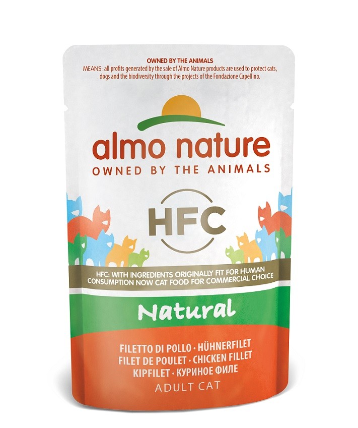 Almo Nature HFC Natural kyllingebryst vådfoder til katte (24 x 55 g)