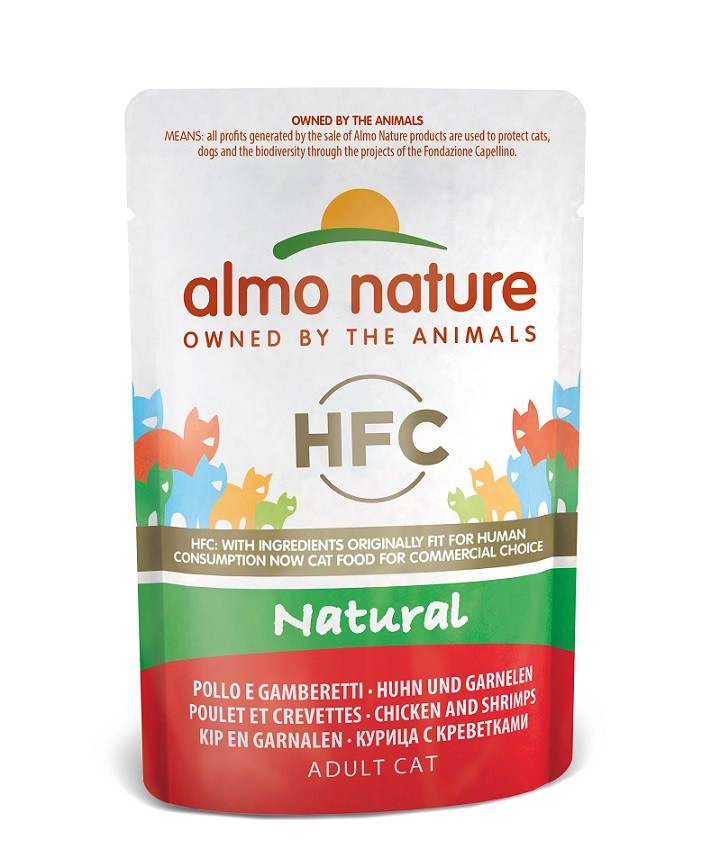 Almo Nature HFC Natural kylling med rejer vådfoder til katte (55 g)