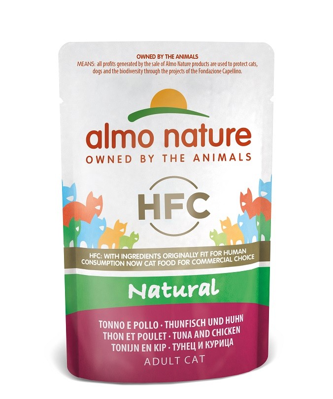 Almo Nature HFC Natural tun og kylling vådfoder til katte (55 g)