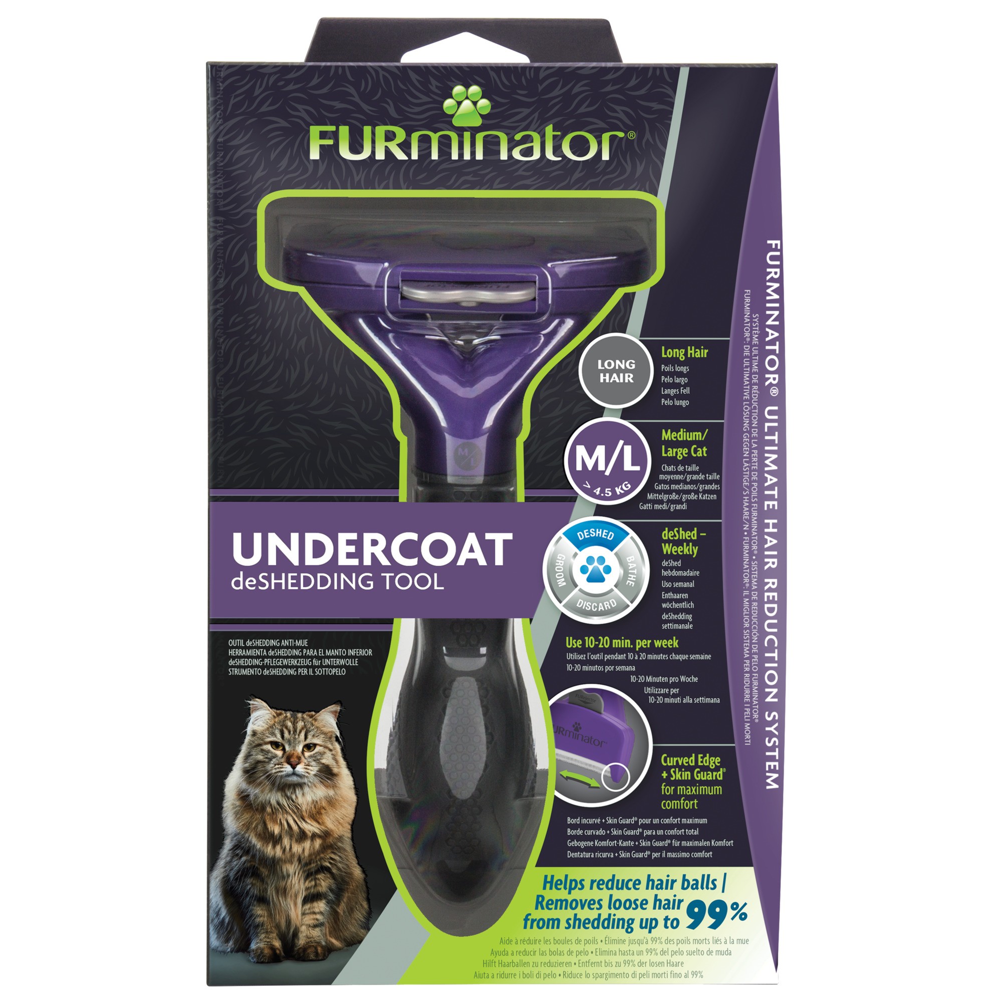 FURminator Undercoat DeShedding til kat langt hår | Billig