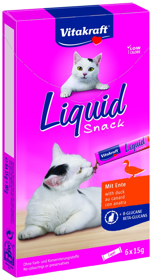 Vitakraft Liquid Snacks med and kattesnack (6 x 15g)