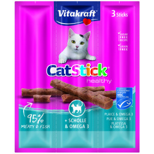 Vitakraft Catstick Healthy med rødspætte & omega-3 kattesnack