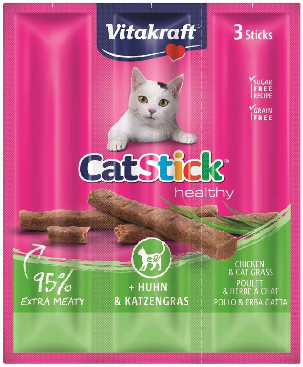 Vitakraft Catstick Healthy med kylling & kattegræs kattesnack