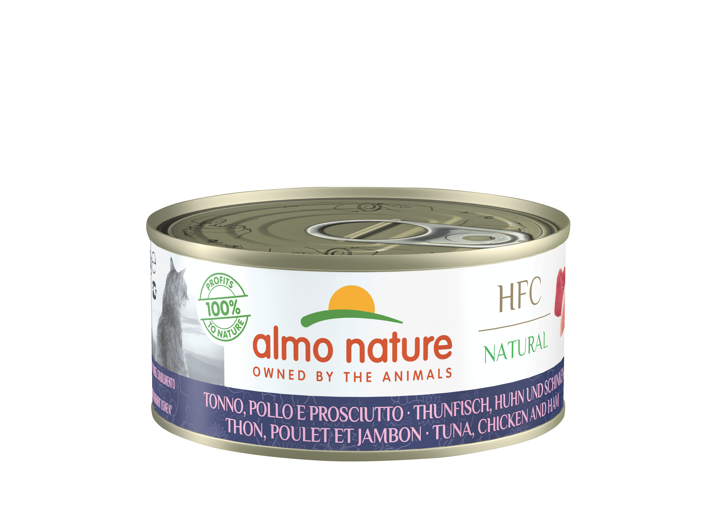 Almo Nature HFC Natural med tun, kylling og skinke vådfoder til katte (150 g)
