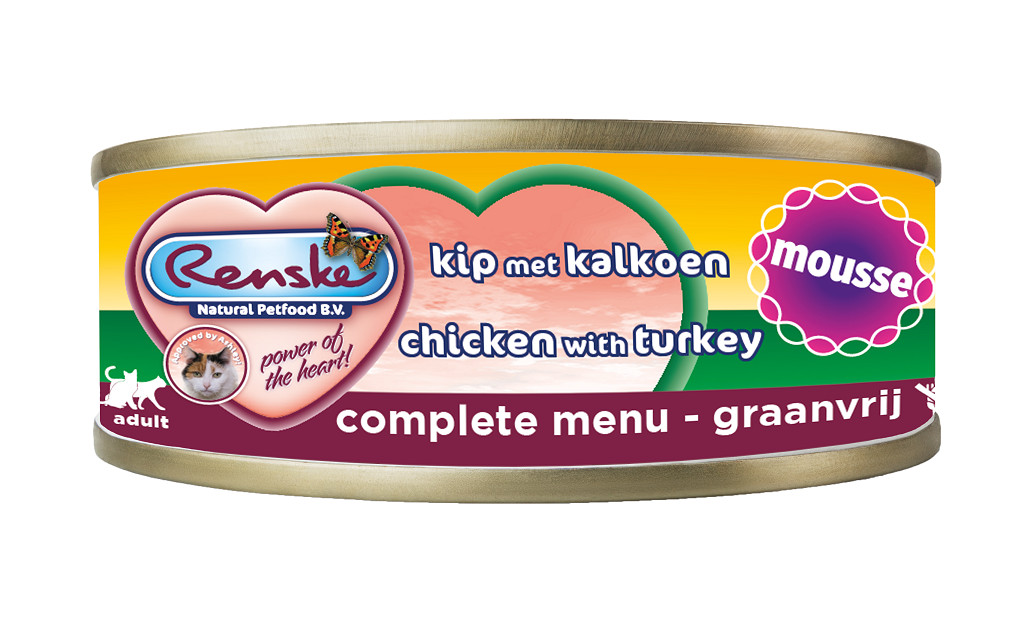 Renske mousse med kylling & kalkun vådfoder til katte (70 gr)