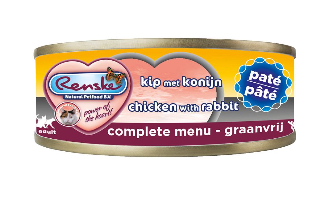 Renske paté m. kylling og kanin våd kattefoder (70 gr)