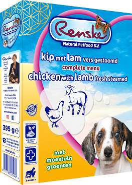 Renske Puppy / Junior frisk kylling lam vådfoder til hunde (395 gr)
