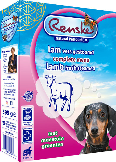 Renske frisk lam våd hundefoder (395 gr)