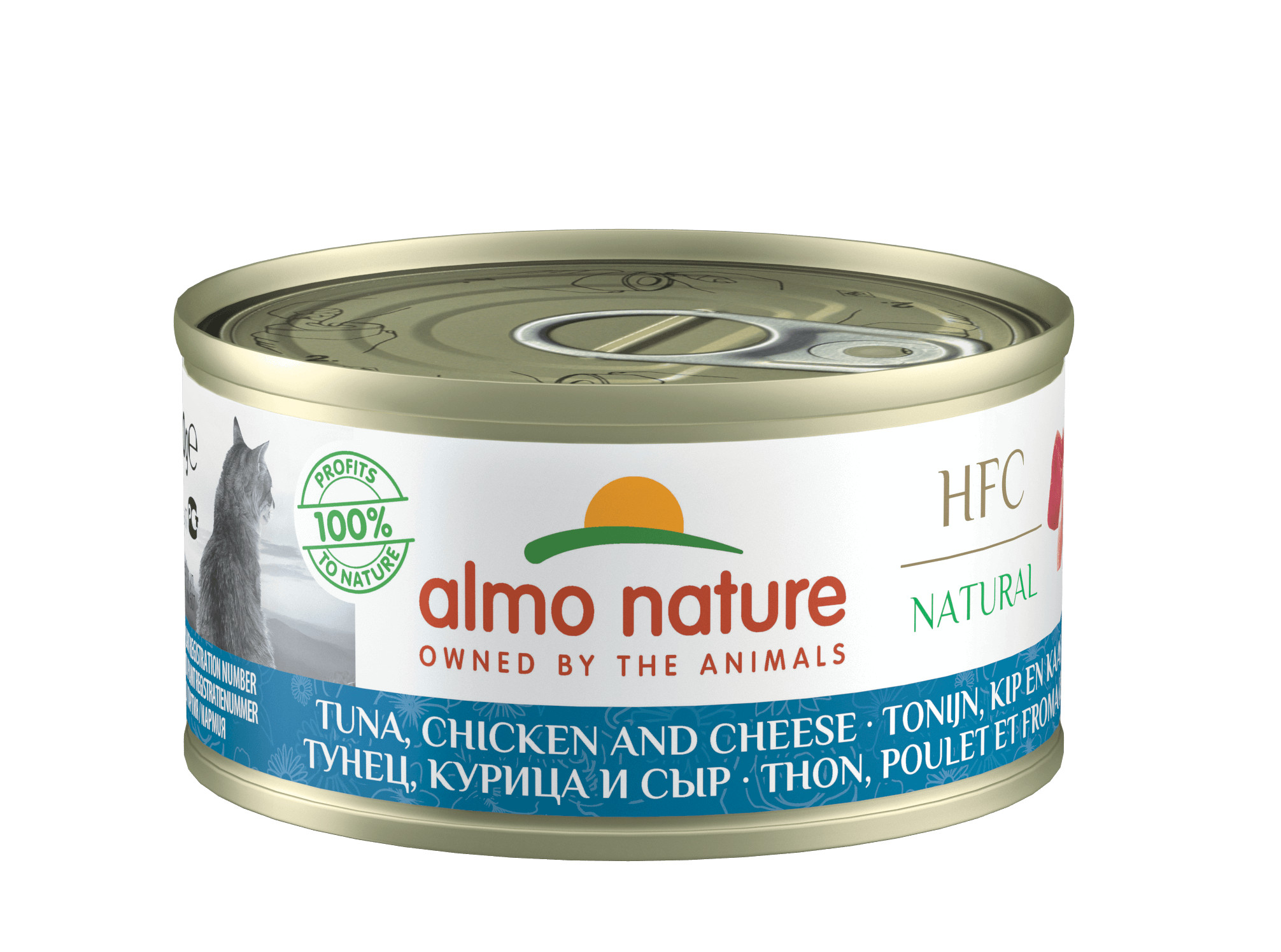 Almo Nature HFC Natural tun og kylling med ost vådfoder til katte (70 g)