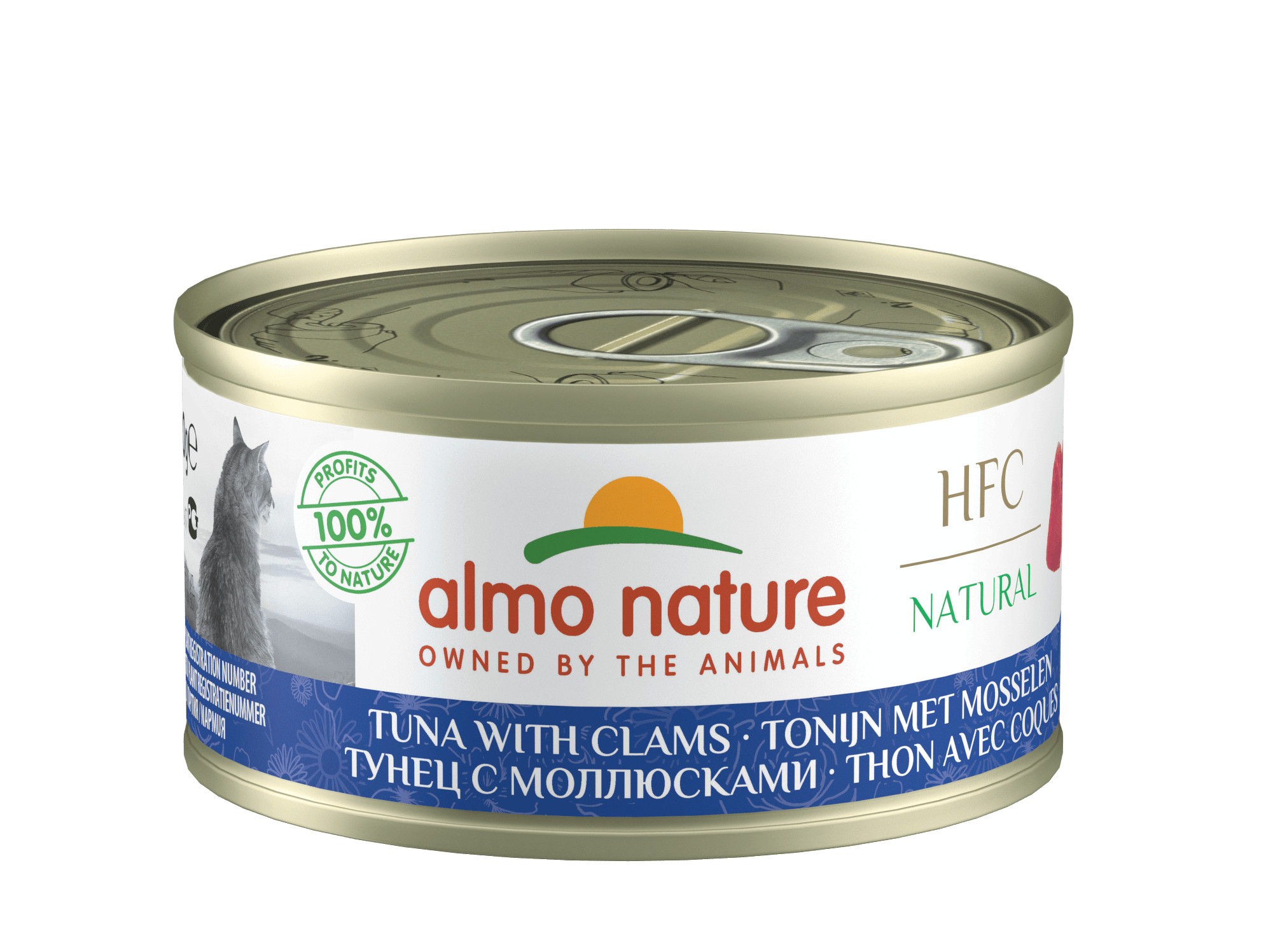 Almo Nature HFC Natural tun med venusmuslinger vådfoder til katte (70 g)