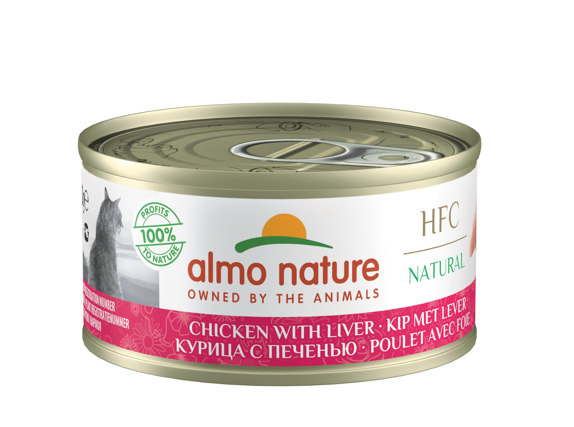 Almo Nature HFC Natural kylling med lever vådfoder til katte (70 g)