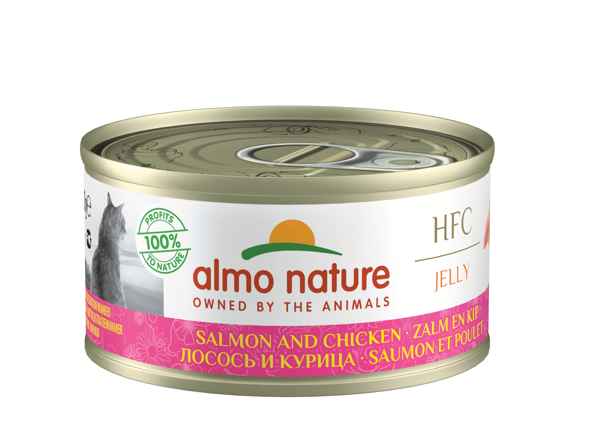 Almo Nature HFC Jelly laks og kylling vådfoder til katte (70 g)