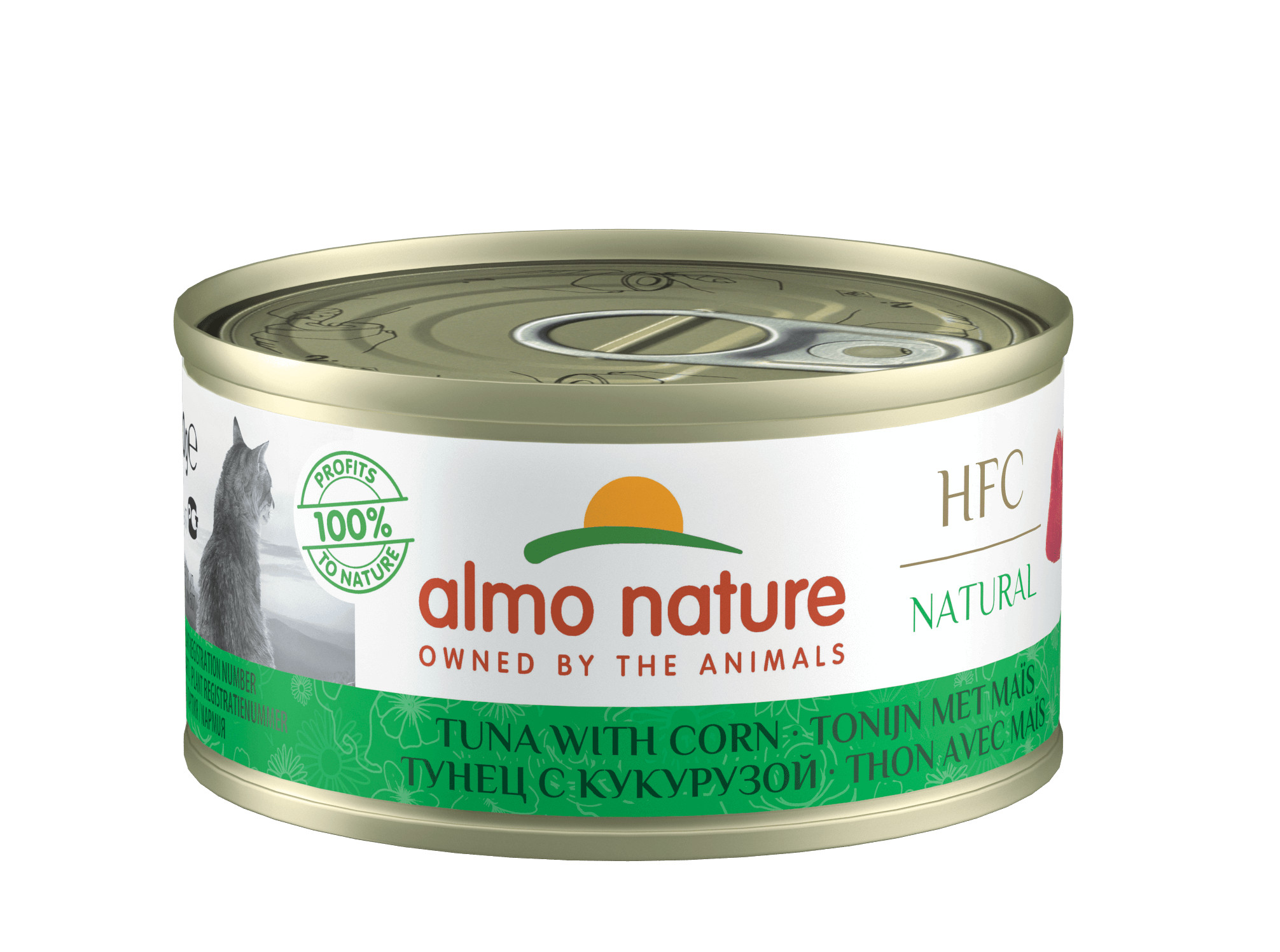 Almo Nature HFC Natural tun med majs vådfoder til katte (70 g)