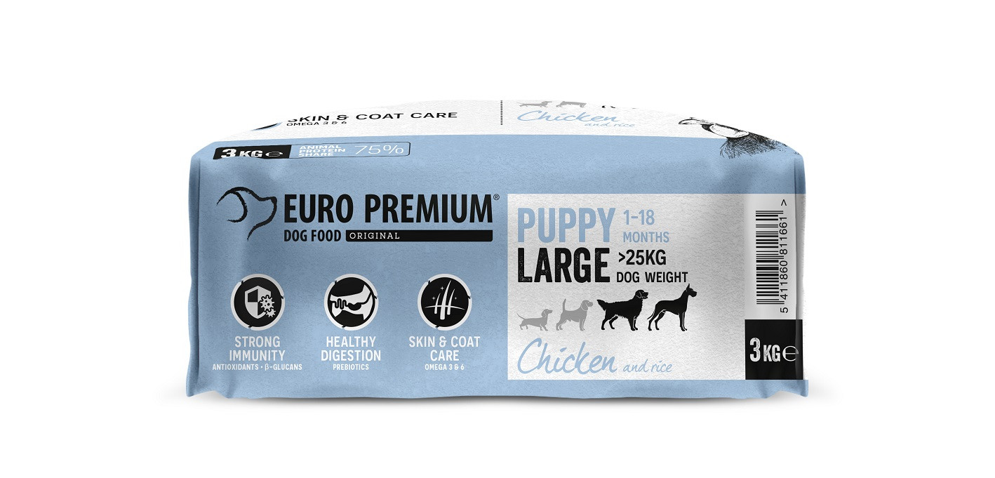 Euro Premium Puppy Large Chicken & Rice hundefoder