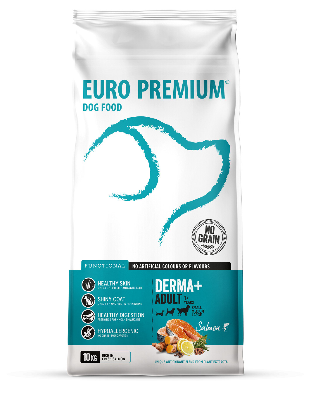 Euro Premium Grainfree Adult Derma+ Salmon & Potato hundefoder