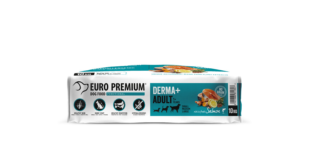 Euro Premium Grainfree Adult Derma+ Salmon & Potato hundefoder