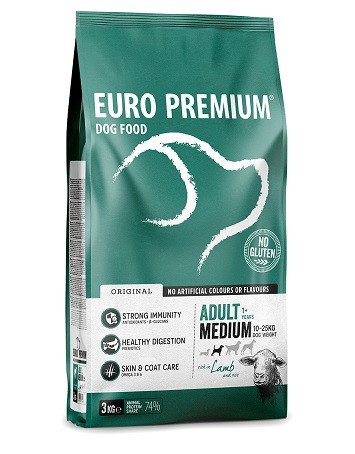Euro Premium Adult Medium w/ Lamb & Rice hundefoder