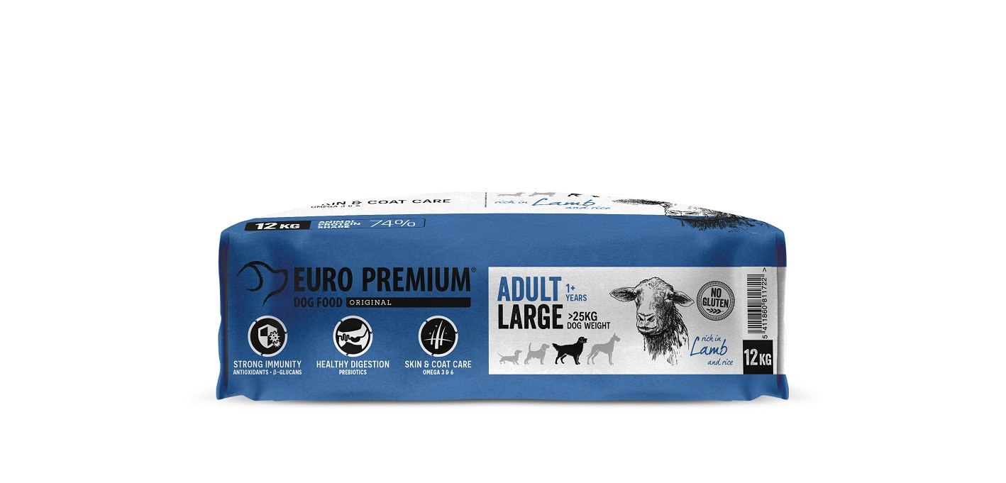 Euro Premium Adult Large w/Lamb & Rice hundefoder