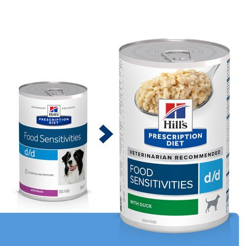 Hill's Prescription Diet D/D Food Sensitivities vådfoder til hunde med and & ris (dåse)
