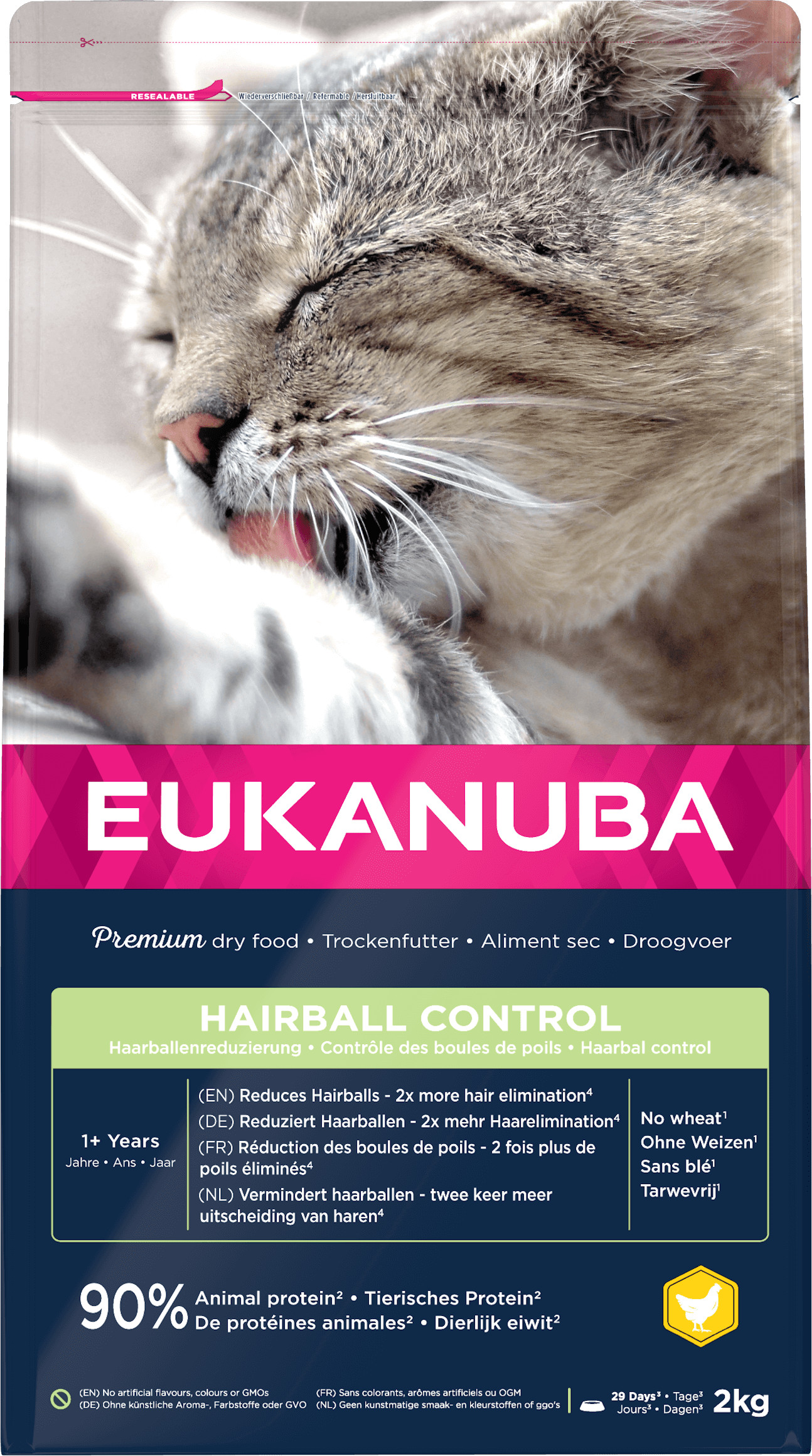 Eukanuba Adult Hairball Control kylling kattefoder