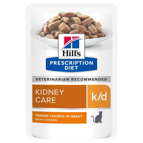 Hill's Prescription Diet K/D Kidney Care vådfoder til katte med kylling (portionsposer)