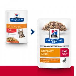 Hill's Prescription Diet C/D Multicare Stress Urinary Care vådfoder til katte med kylling (portionsposer)