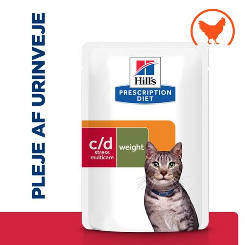 Hill's Prescription Diet C/D Multicare Stress Urinary + Metabolic vådfoder til katte med kylling (portionsposer)