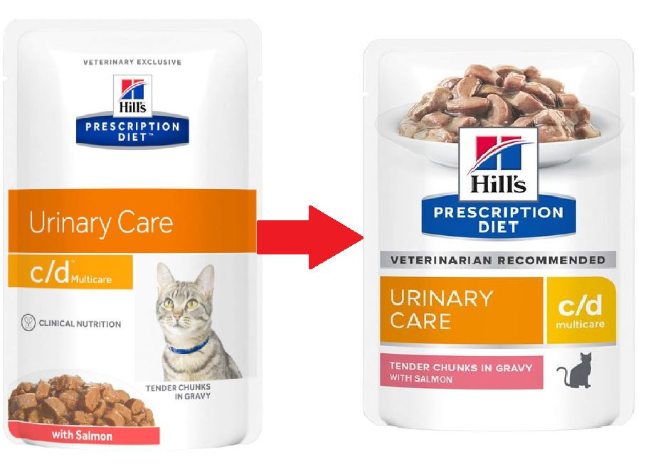 Hill's Prescription Diet C/D Multicare Urinary Care vådfoder til katte med laks (portionsposer)