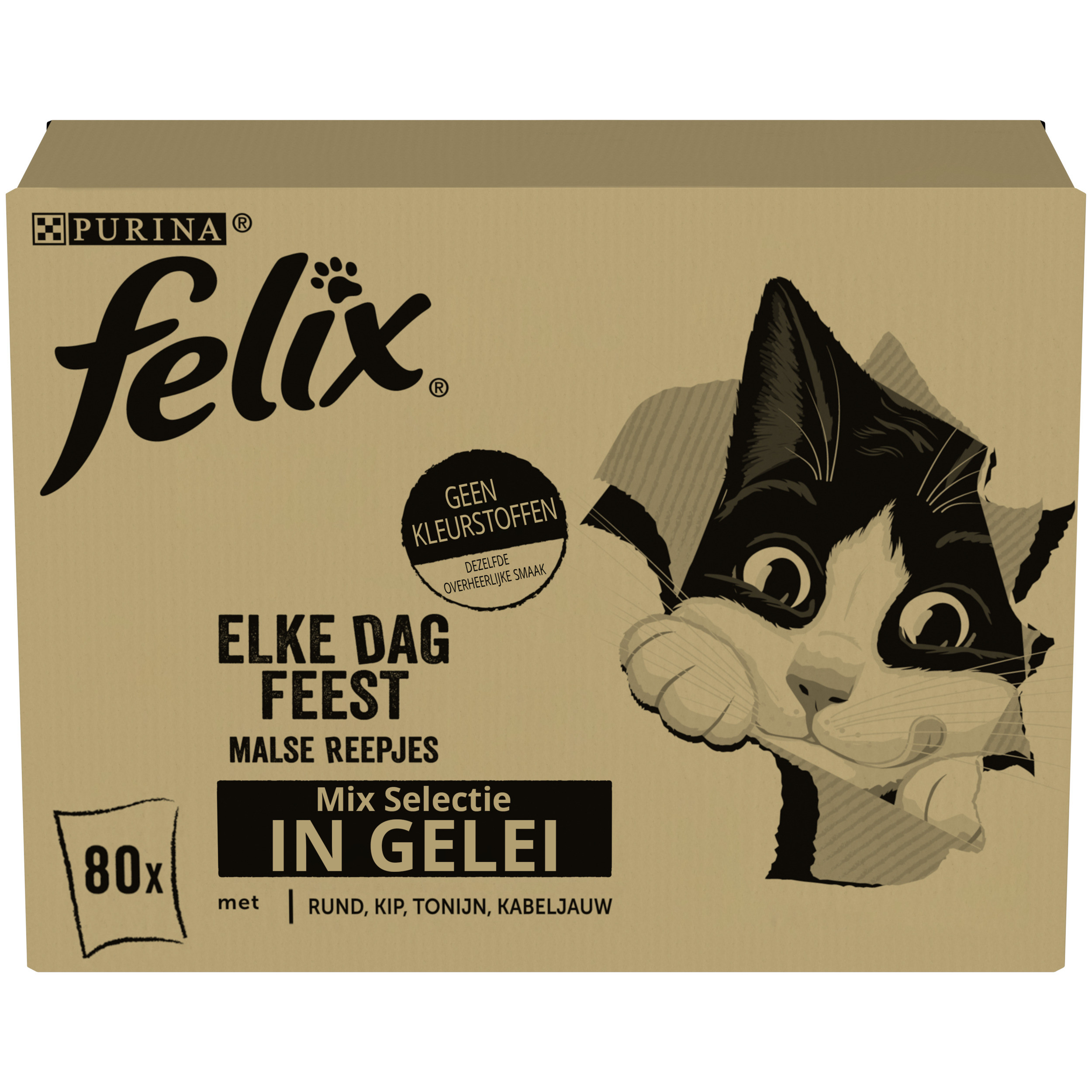 PURINA® FELIX Elke Dag Feest Mix Selectie in Gelei 80x85g