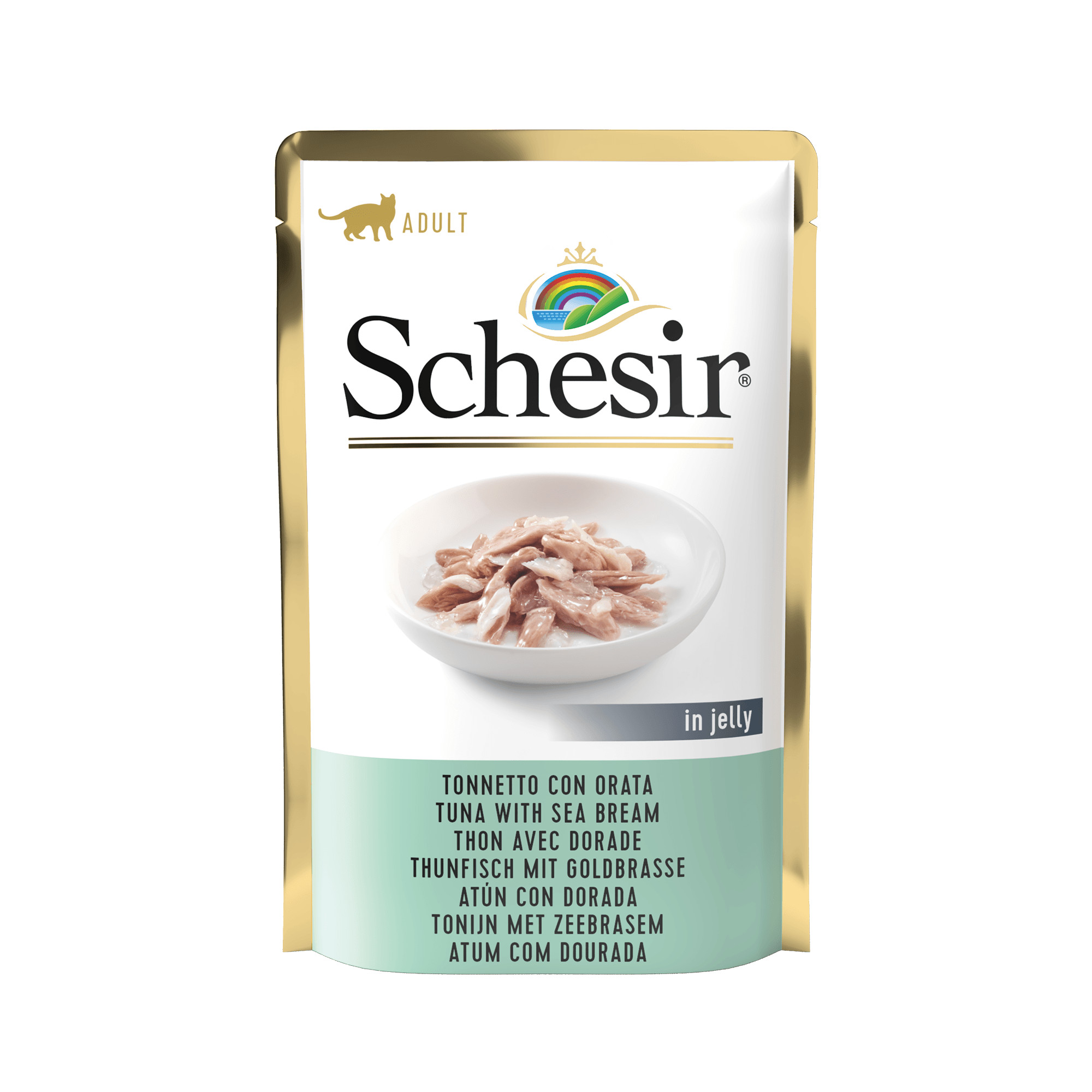 Schesir tonijn met zeebrasem (jelly) natvoer kat (zakjes 85 g)