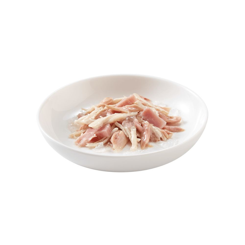 Schesir tonijn, kip met ham (jelly) natvoer kat (zakjes 85 g)