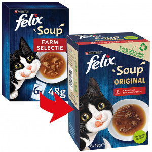 Felix Soup Farm Selectie Kattensoep 6 x 48 g