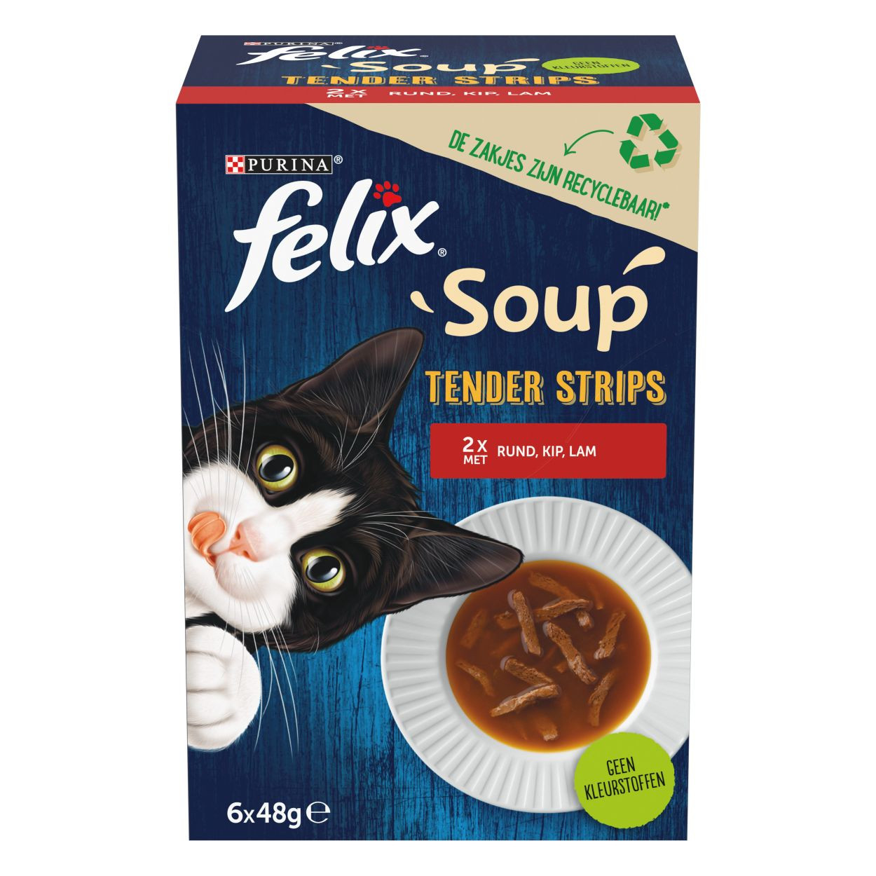 Felix Soup Filets Rund/ Kip/Lam kattensoep (6x48g)