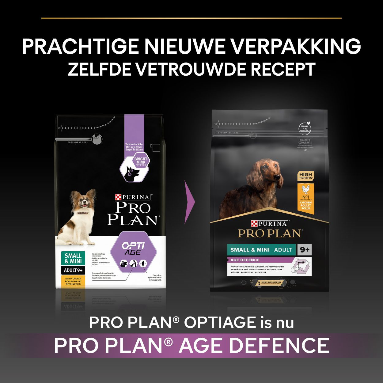 Pro Plan Small & Mini Adult 9+ Age Defence med kylling hundefoder