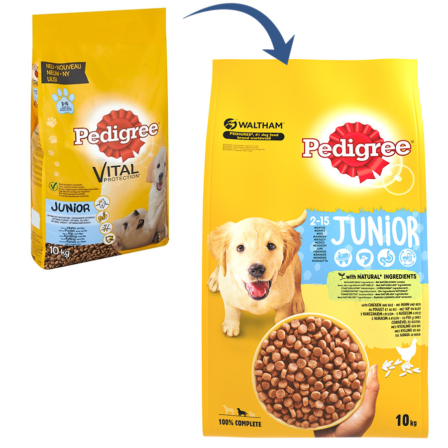 Pedigree Junior med kylling  og ris hundefoder
