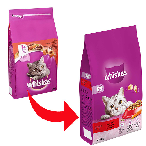 Whiskas Adult 1+ med oksekød kattefoder