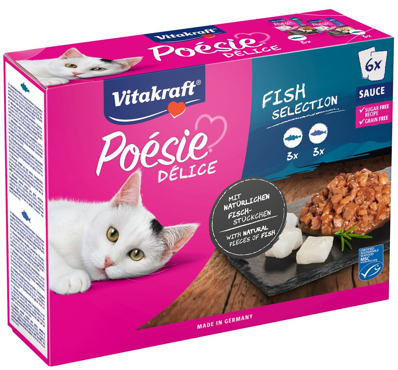 Vitakraft Poésie Délice met vis natvoer kat multipack (6 x 85 g)